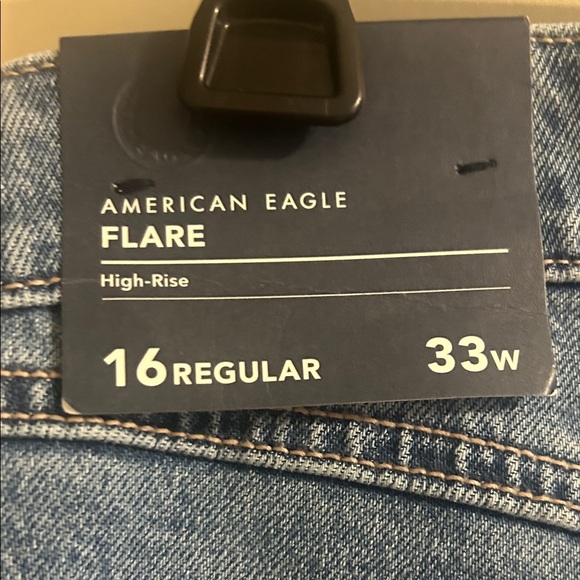 American Eagle Outfitters Medium Blue Wide-Leg Flare Jeans - Picture 4 of 5